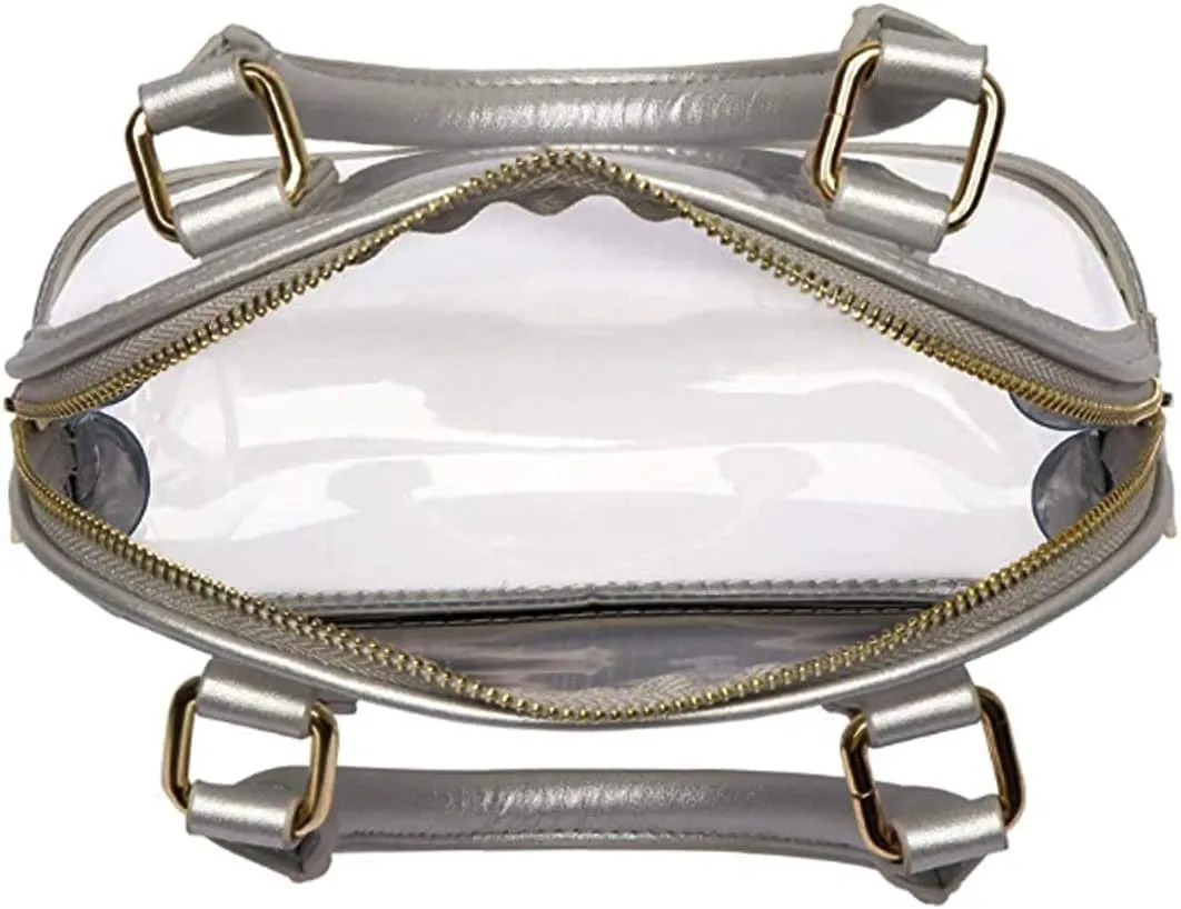 Women Clear Jelly Top Handle Shoulder Crossbody Bag PVC Handbag Purse Totes Satchel