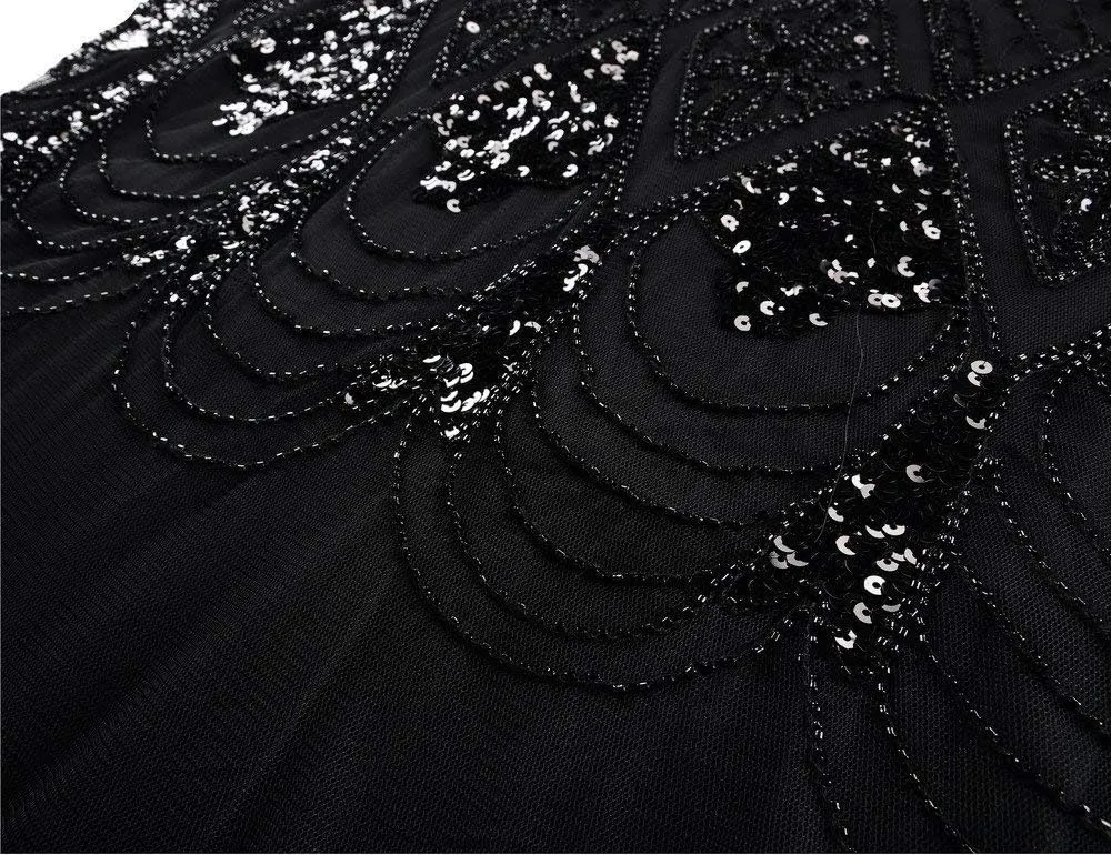 Women Evening Dress 1920s Flapper Cocktail Mermaid Plus Size Formal Gown with Long Gloves
