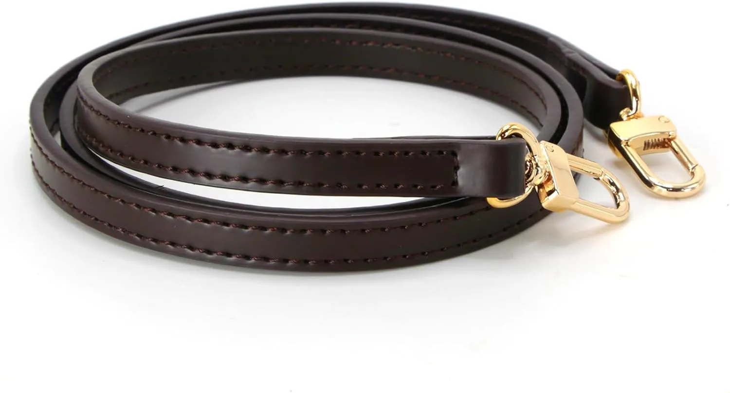 Women handlle Bag Strap Leather Replacement Straps Adjuster Bags Straps (Brown, length110cm)