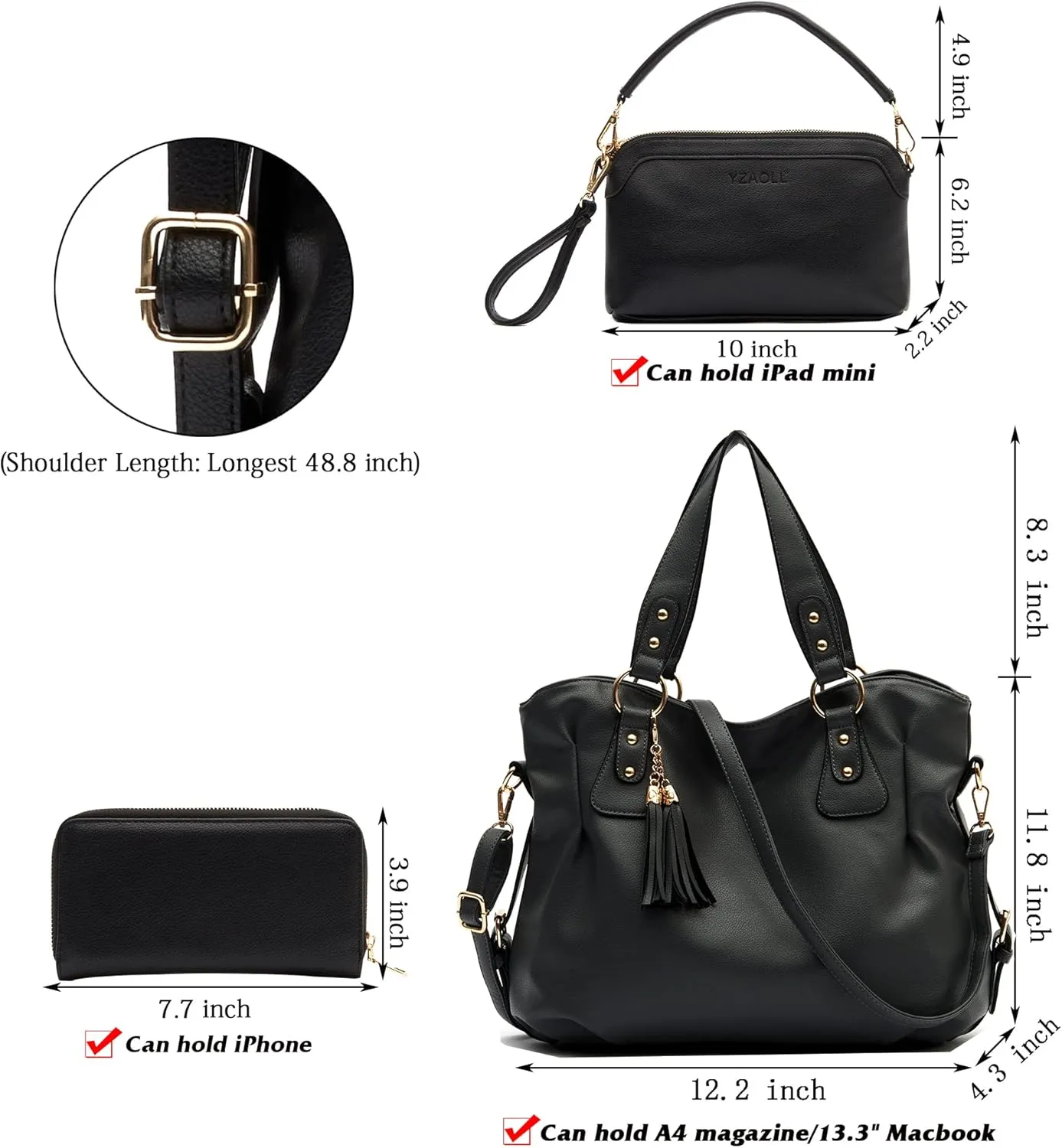 Women Large Crossbody Bags Ladies Satchel Shoulder Handbags Purse and Wallet Set for Women Totes Hobo Purses