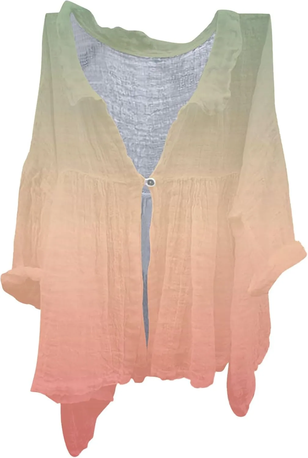 Women Oversized Button Down Shirts Long Sleeve Cotton Linen Tops for Women Loose Fit V Neck Cotton Linen Shirt