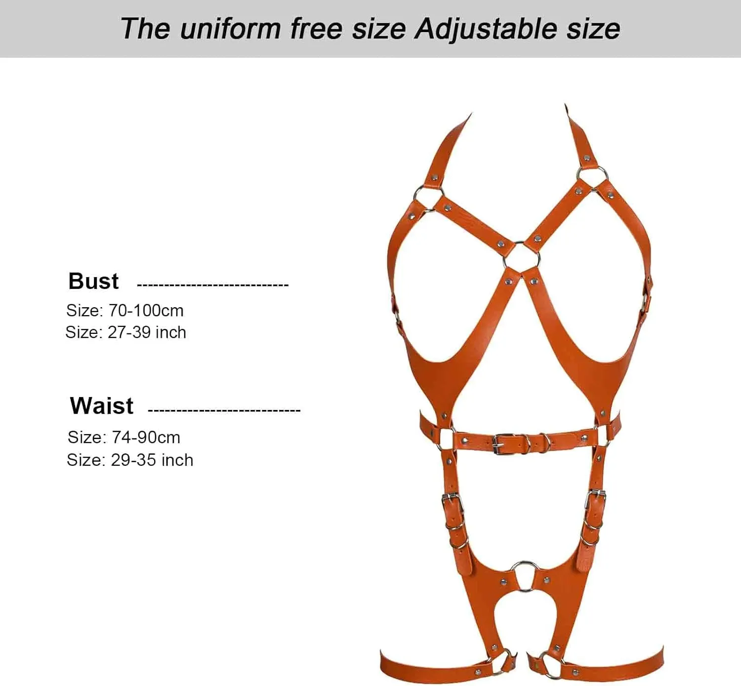Women Punk Leather Body Harness Lingerie Leg Straps Chest Caged Belt Set Goth Punk Clothing