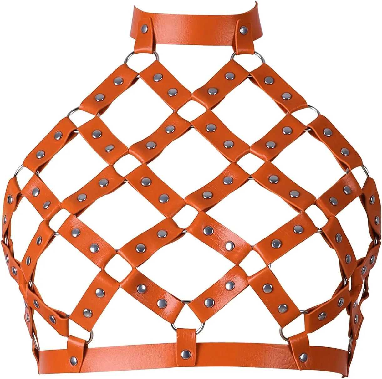 Women Punk Leather Harness Bra Body Cage Crop Tops Bondage Waist Belt Adjust Festival Rave Halloween Costume