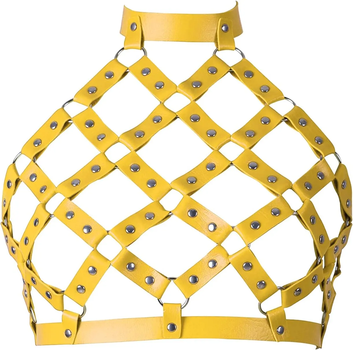 Women Punk Leather Harness Bra Body Cage Crop Tops Bondage Waist Belt Adjust Festival Rave Halloween Costume