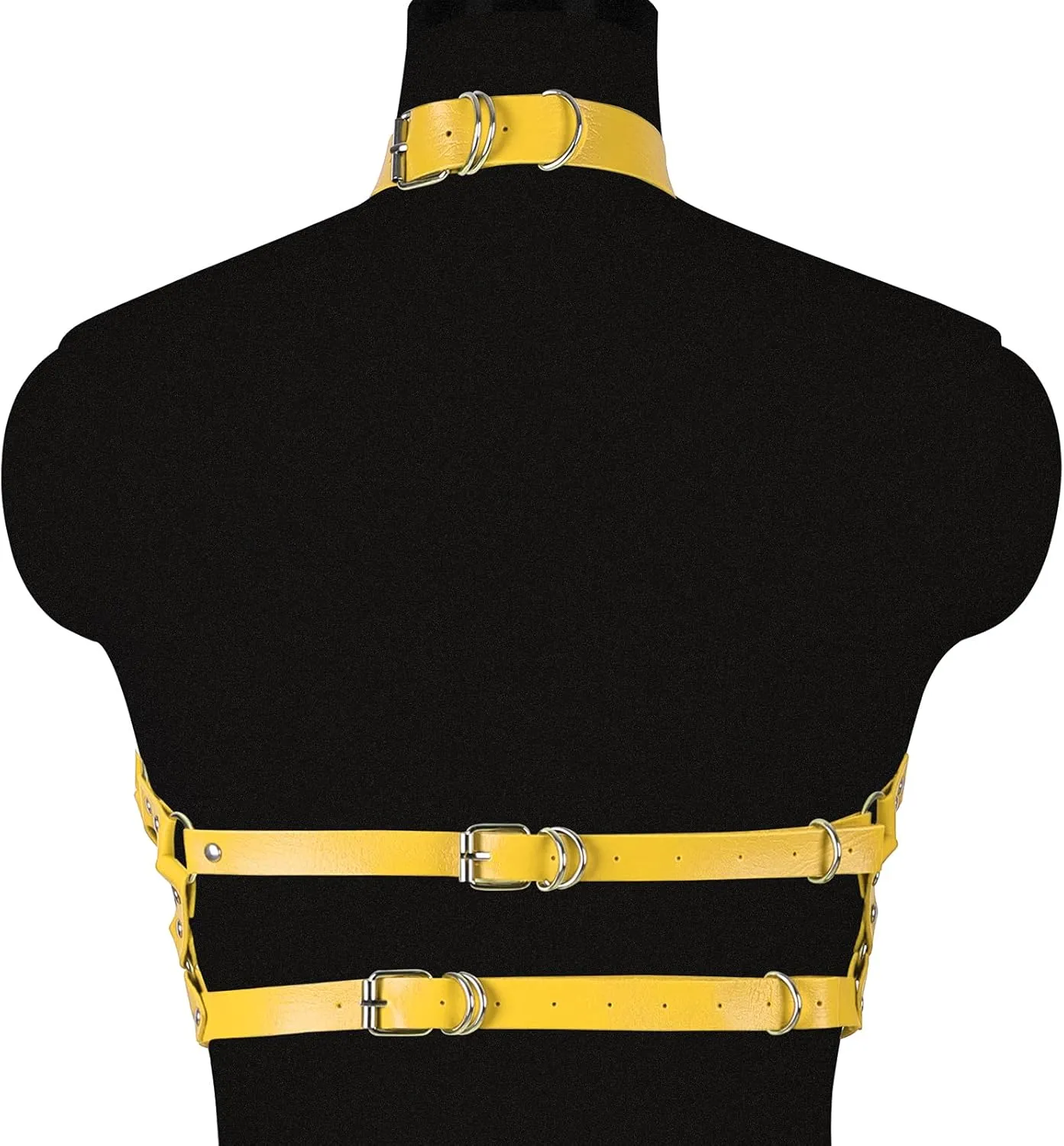 Women Punk Leather Harness Bra Body Cage Crop Tops Bondage Waist Belt Adjust Festival Rave Halloween Costume