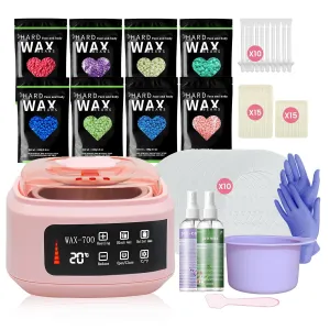 Women's and Men's Hair Removal Set 500ml Touchscreen Wax Heater, Brazil/Full Body/Bikini/Hair Removal Hard Wax Beads, including 66 accessory combinations, suitable for families, salons, and beginners
