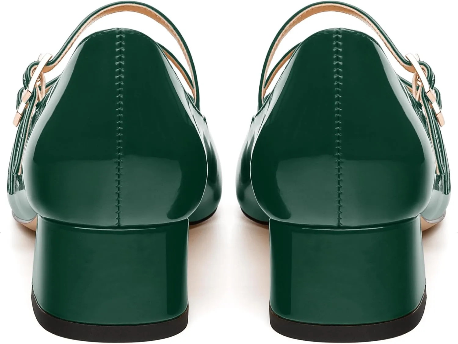 Womens Mary Jane Pumps, Square Toe Low Block Heel Pumps for Women, Leather Insloe Comfort Daily Two Straps Mary Janes 1.3"