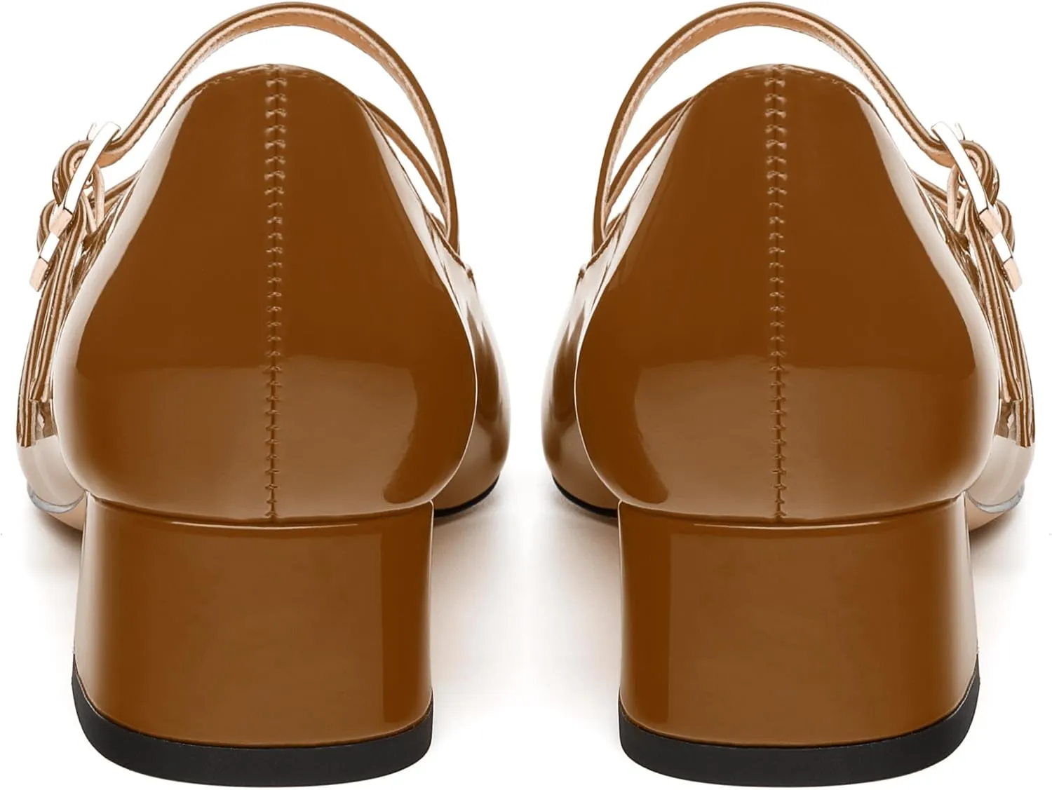 Womens Mary Jane Pumps, Square Toe Low Block Heel Pumps for Women, Leather Insloe Comfort Daily Two Straps Mary Janes 1.3"