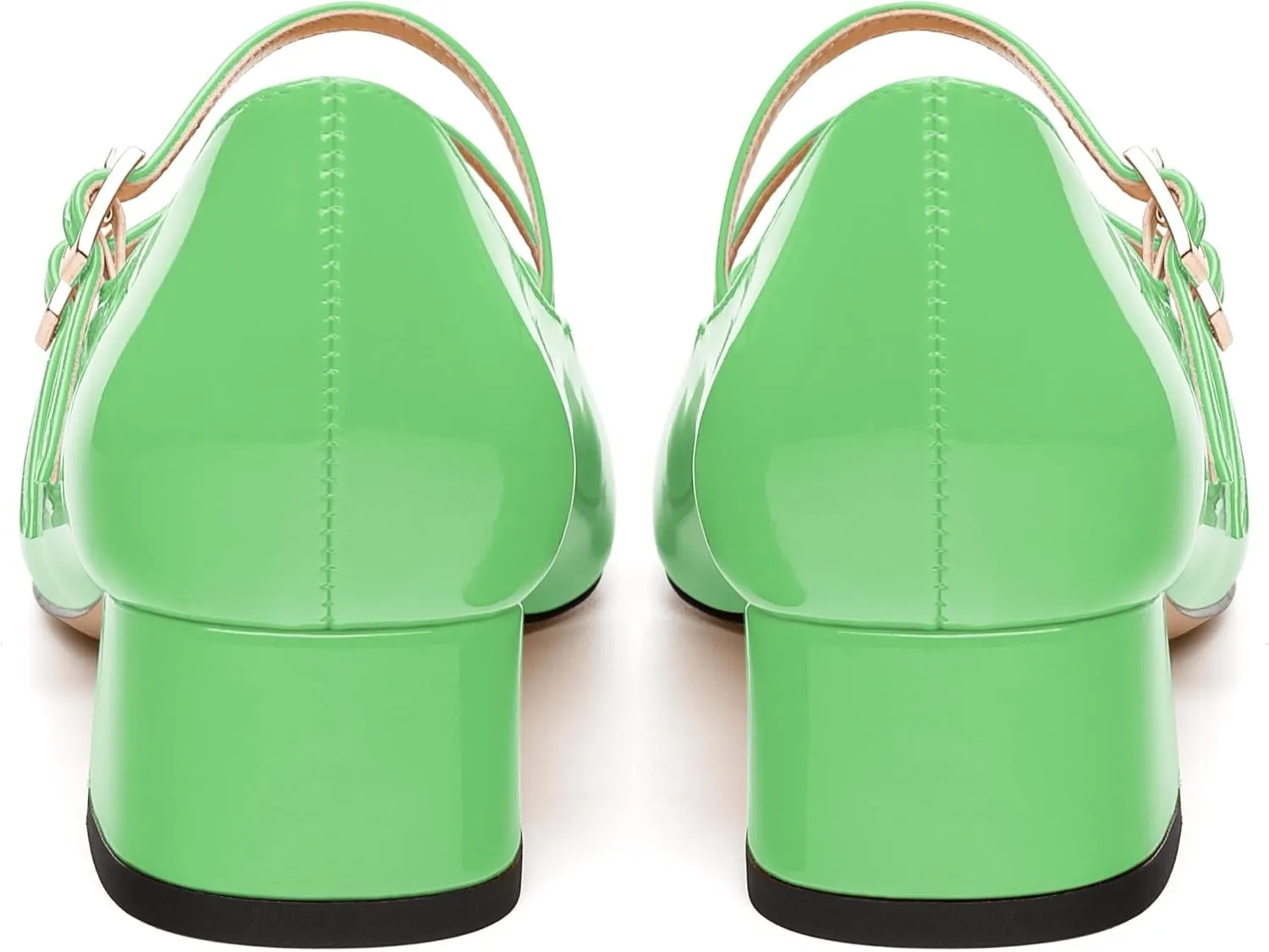 Womens Mary Jane Pumps, Square Toe Low Block Heel Pumps for Women, Leather Insloe Comfort Daily Two Straps Mary Janes 1.3"