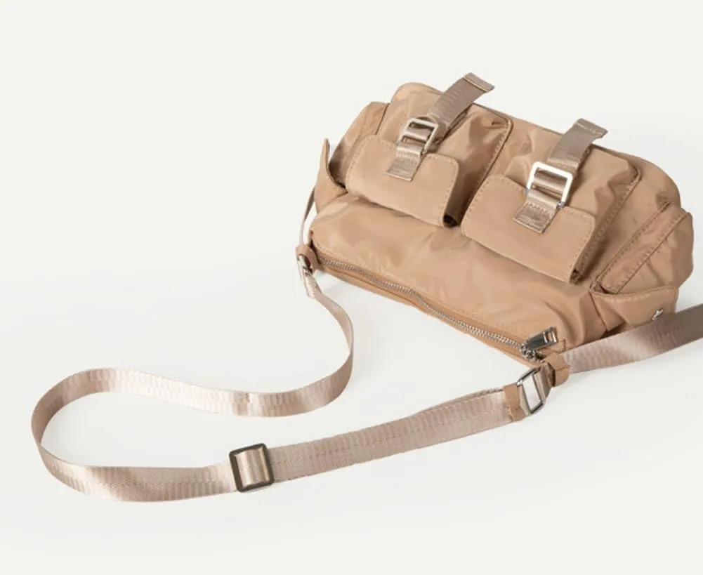 Women's Nylon Shoulder Bag Multi Pockets Totes Large Crossbody Bag Messenger Handbag Y2K Top Handle Purse