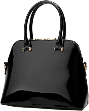 Women's Patent Leather Totes Elegant Handbag Evening Bag Top Handle Purse Shell Bag Church Purse