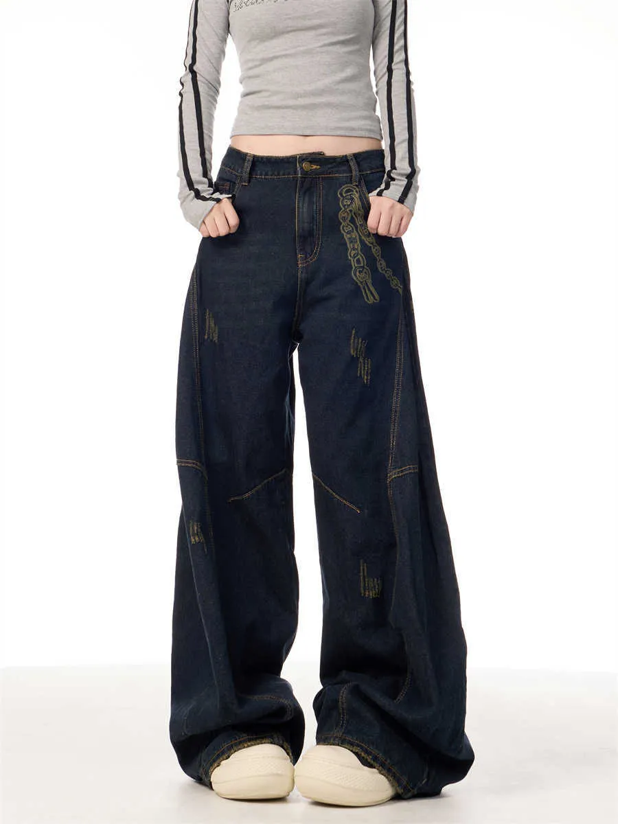 Women’s Retro Patchwork Denim Overalls