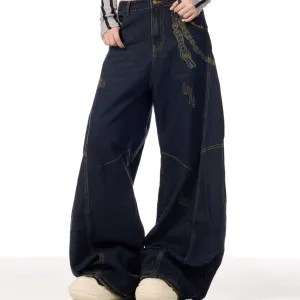Women’s Retro Patchwork Denim Overalls