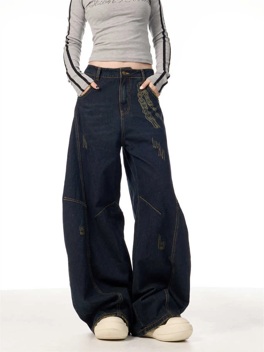 Women’s Retro Patchwork Denim Overalls