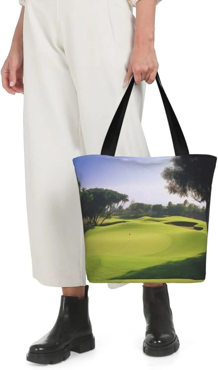 Women's Shoulder Bag with Karate Boy Vector Changeable Belt Color Printed Handbag Tote Bag Shopping Bags