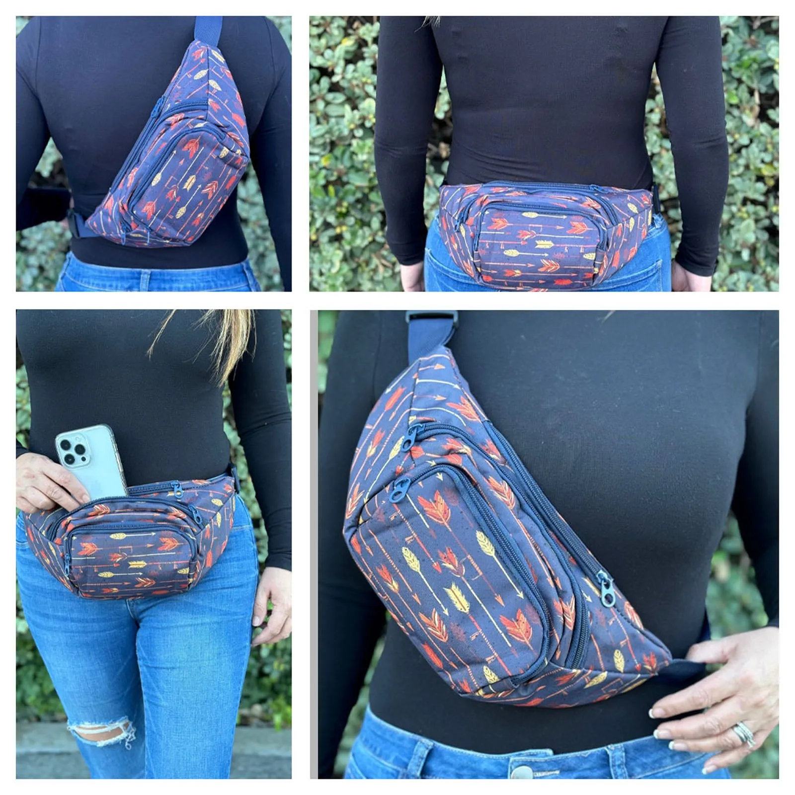World Traveler Fashion Prints Fanny Pack Waist Pack - Western Arrows