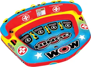 WOW Sports – Bingo Cockpit 4 Person Towable Tube for Boating – 680 lbs Capacity – Inflatable Boat Tube for Lake Sports – Heavy Duty Nylon Cover – Youth & Adults