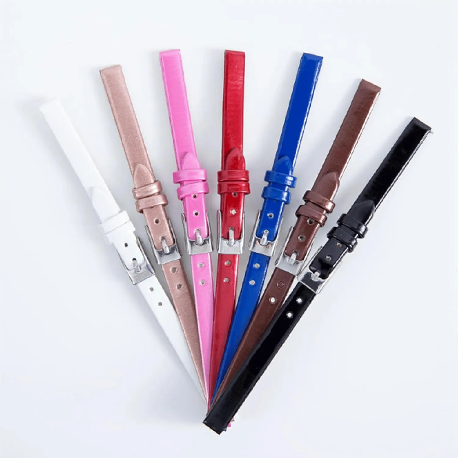 Wrist Straps Watch Accessories Watch Strap Genuine Leather Watchbands 8mm for Women's Watches Thin Watch Strap Wrist Belt with Pin Buckle