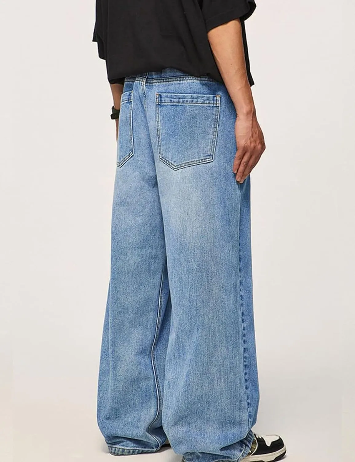 Y2k Baggy Jeans for Men Hip Hop Vintage Demin Pants Harajuku Plain Skater Jeans Loose Fit Dance Skateboard Pants