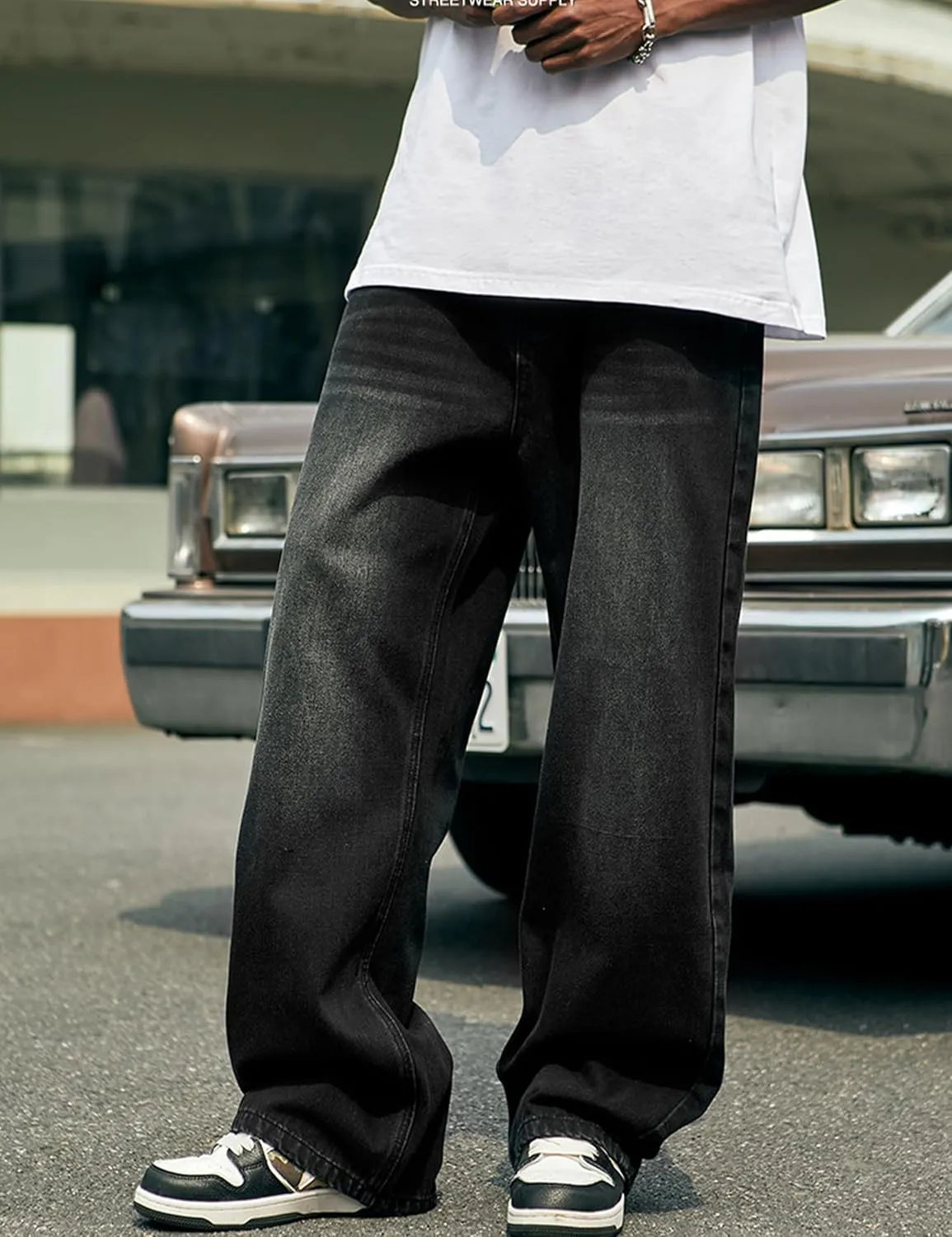 Y2k Baggy Jeans for Men Hip Hop Vintage Demin Pants Harajuku Plain Skater Jeans Loose Fit Dance Skateboard Pants