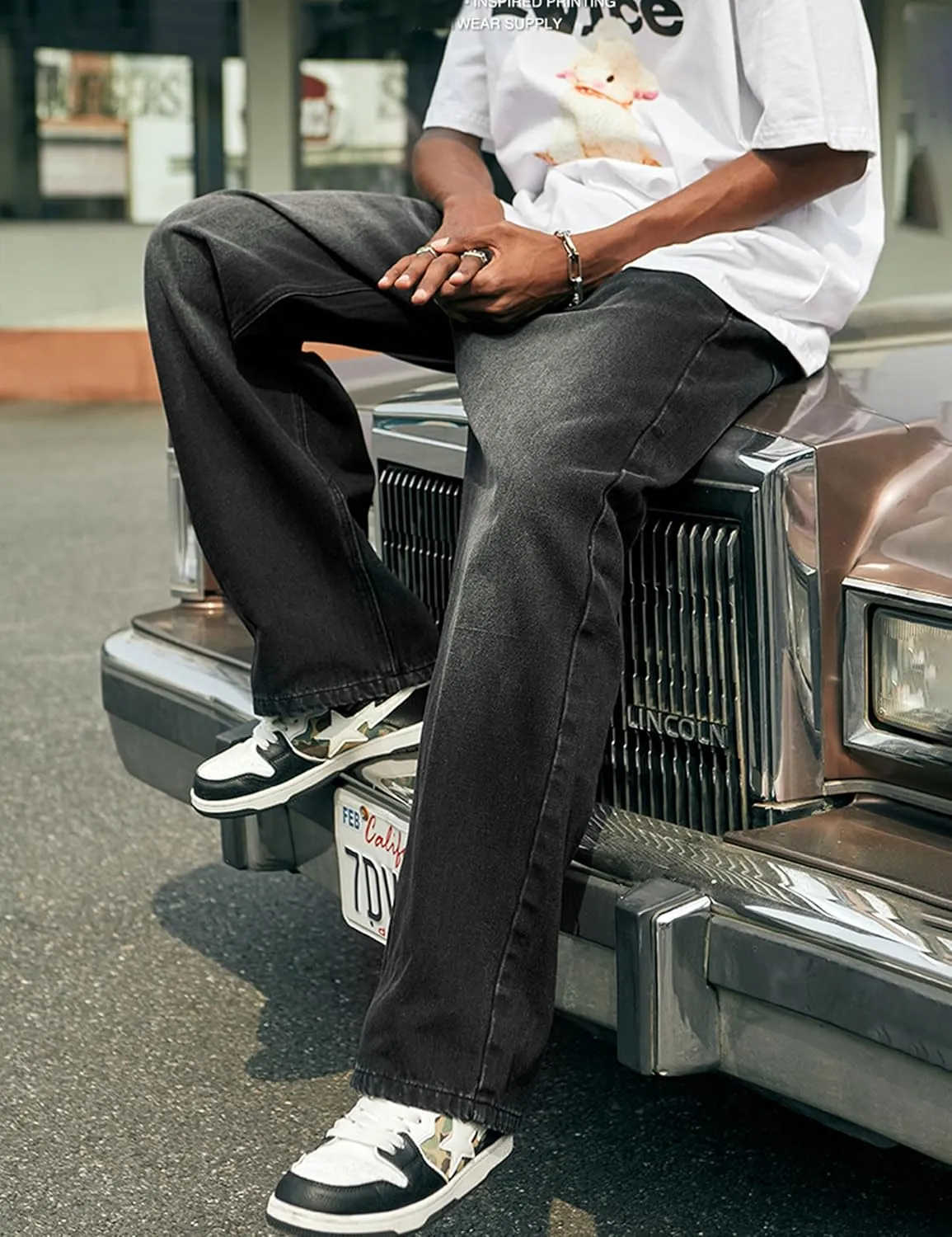 Y2k Baggy Jeans for Men Hip Hop Vintage Demin Pants Harajuku Plain Skater Jeans Loose Fit Dance Skateboard Pants