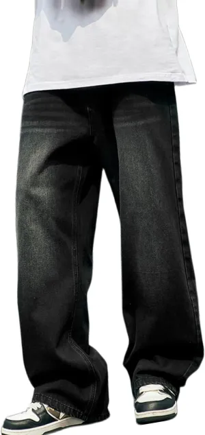 Y2k Baggy Jeans for Men Hip Hop Vintage Demin Pants Harajuku Plain Skater Jeans Loose Fit Dance Skateboard Pants