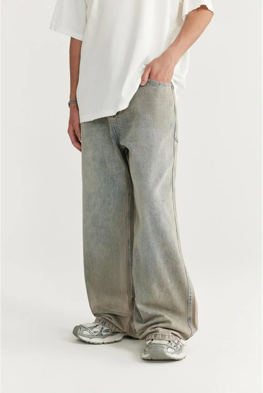 Y2k Baggy Jeans Men Vintage Hip Hop Style Skater Jeans Denim Loose Fit Dance Pants