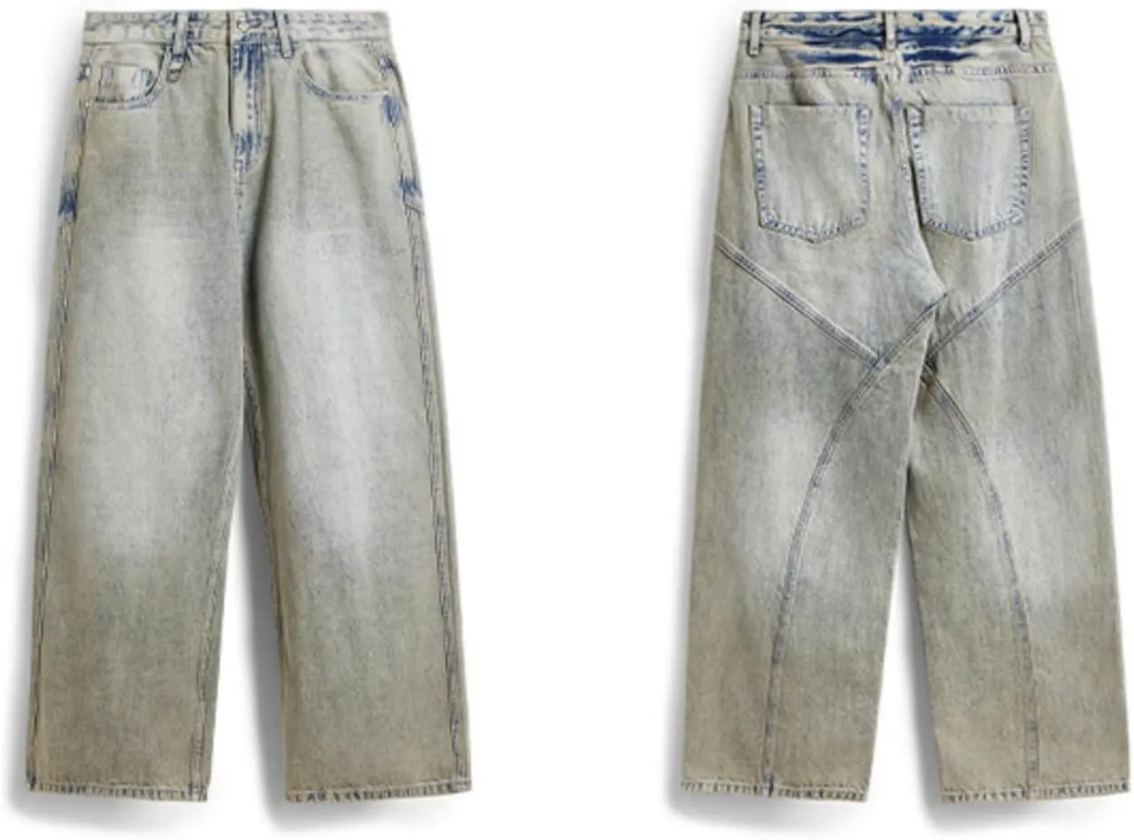 Y2k Baggy Jeans Men Vintage Hip Hop Style Skater Jeans Denim Loose Fit Dance Pants