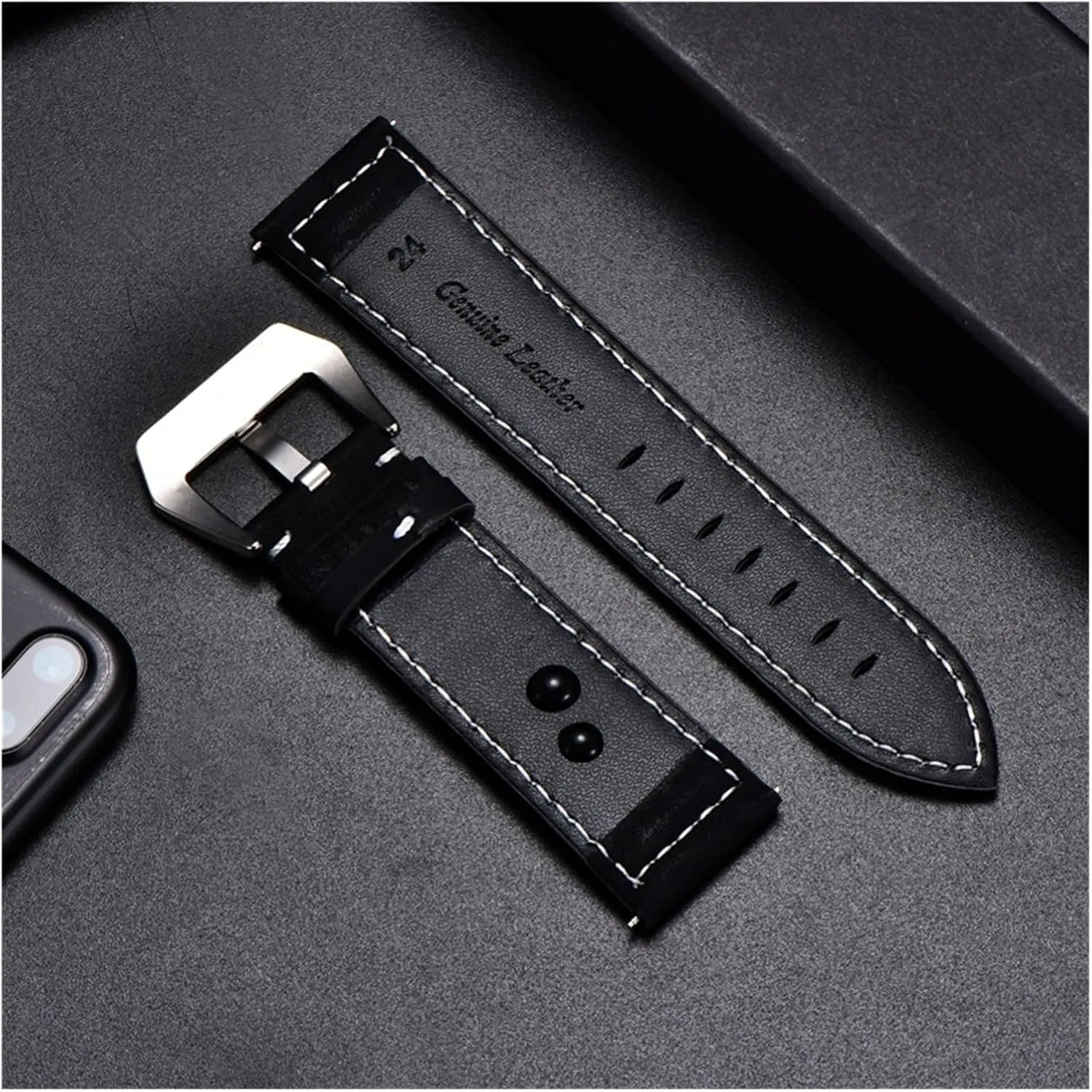 yaoqijie Vintage Matte Male Watchband 18mm 20mm 22mm 24mm Leather Men Strap Watch Accessories Luxury Watch Straps lasting