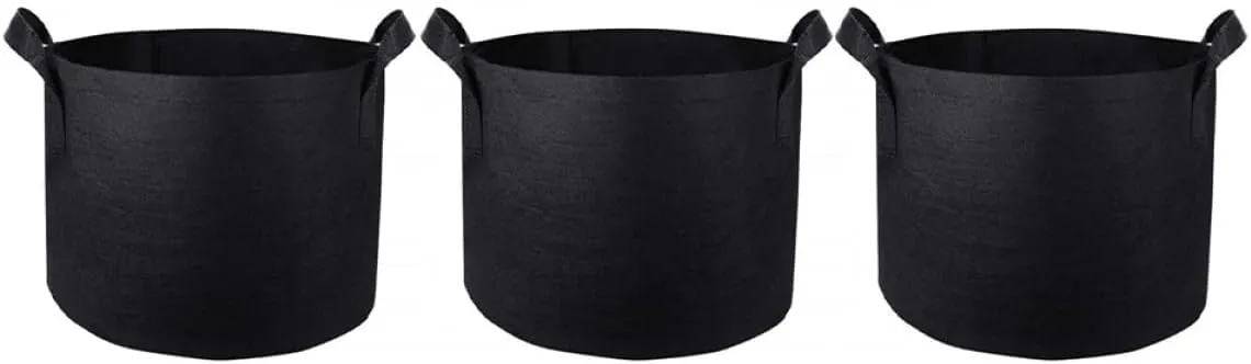 YARNOW 3 Pcs Grow Bag Raised Rectangular Planter Bucket Containers Basket Mini Pots for Plants Fabric Pot Barrel Outdoor Planters Peat Pots for Cage Clear Support Black Non-Woven Fabric