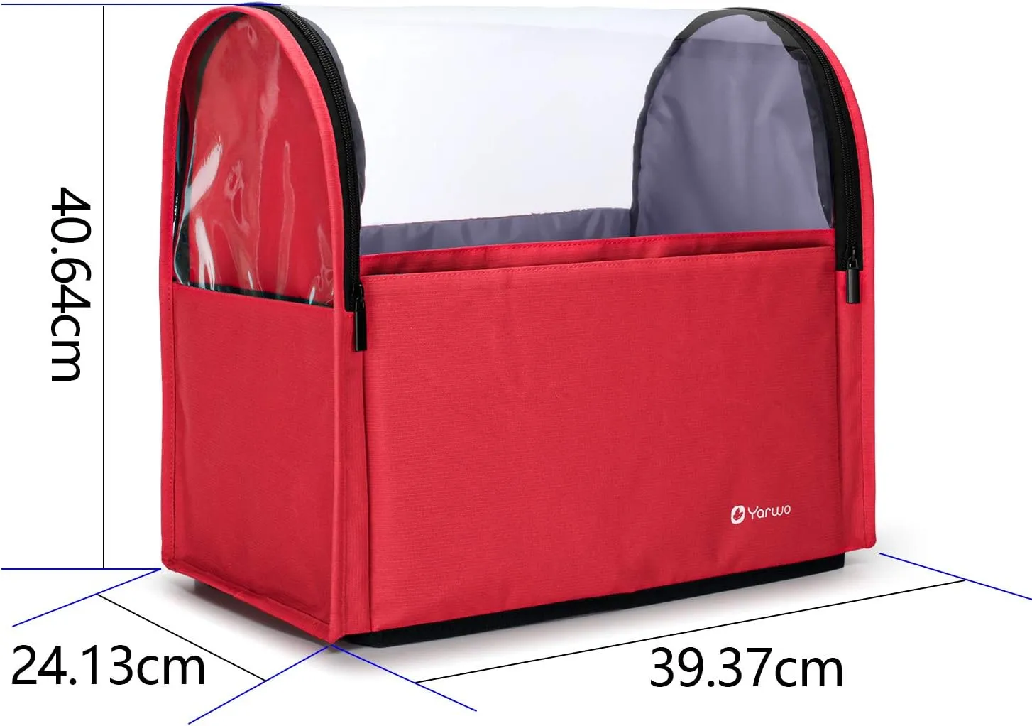 Yarwo 𝟐𝟎𝟐𝟓 𝐍𝐄𝐖 Stand Mixer Cover Compatible with 6-8 qt KitchenAid Mixer, Visible Dust Cover with Multiple Pockets for Extra Kitchen Accessories, Red