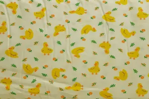 Yellow Ducks On Light Yellow Patchwork / Craft Fabric
