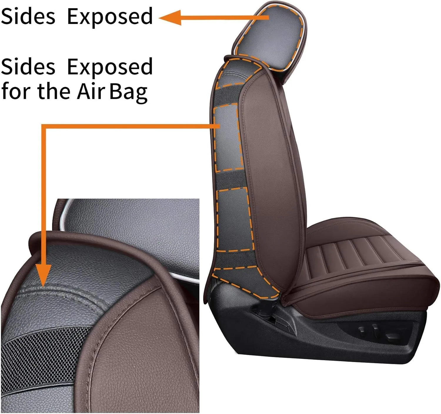 YIERTAI Truck Seat Covers for Chevy Chevrolet Silverado GMC Sierra Custom Fit 2007-2025 1500 2500 3500HD Trail Boss Z71 Crew Double Extended Cab Waterproof Leather(5 PCS Full Set/Brown)
