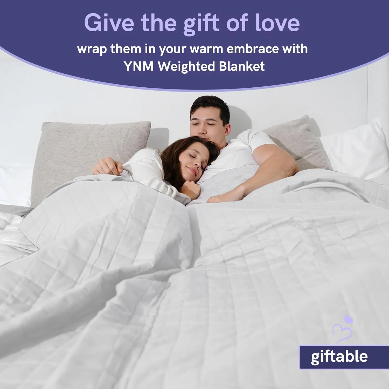 YnM Exclusive Cooling Weighted Blanket, Nylon/PE Fabric, Smallest Compartments, Bed Blanket for One Person of 140lbs, Ideal for Twin/Full Bed (48x72 Inches, 15 Pounds, Light Grey Quill)