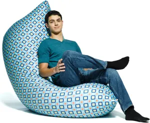 Yogibo Zoola Max Outdoor Bean Bag Chair, Oversized Beanbag Couch, Water Resistant, Cozy Patio Deck Lounge Furniture, Diamonds