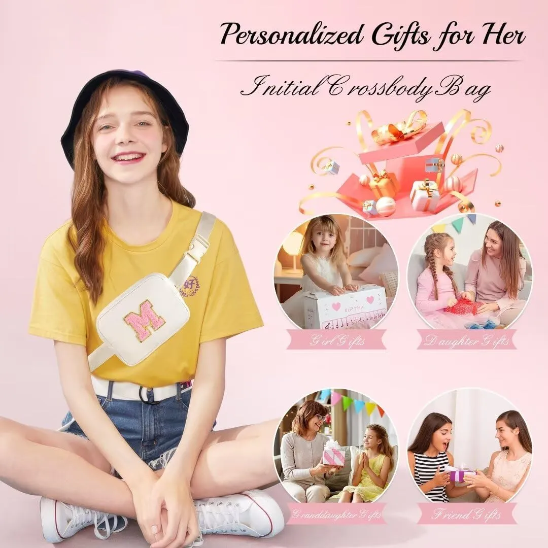 YOOLIFE Birthday Gifts for Women - 30th 40th 50th 60th 70th Birthday Gifts for Women Sister Friends Daughter Her, Personalized Gifts for Women, Initial Belt Bag Crossbody Bags S