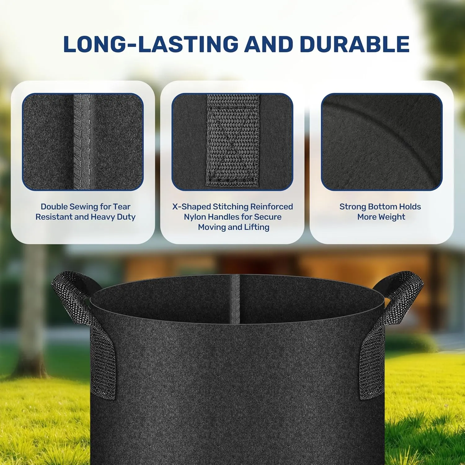 YSSOA Grow Bags 12 Pack 10 Gallon 300G Reusable Breathable Gardening Pots with Handles Non-Woven Fabric Plant Bags, Heavy Duty Planting Bags for Grow Tent Hydroponic & Outdoor Vegetables Tomatoes