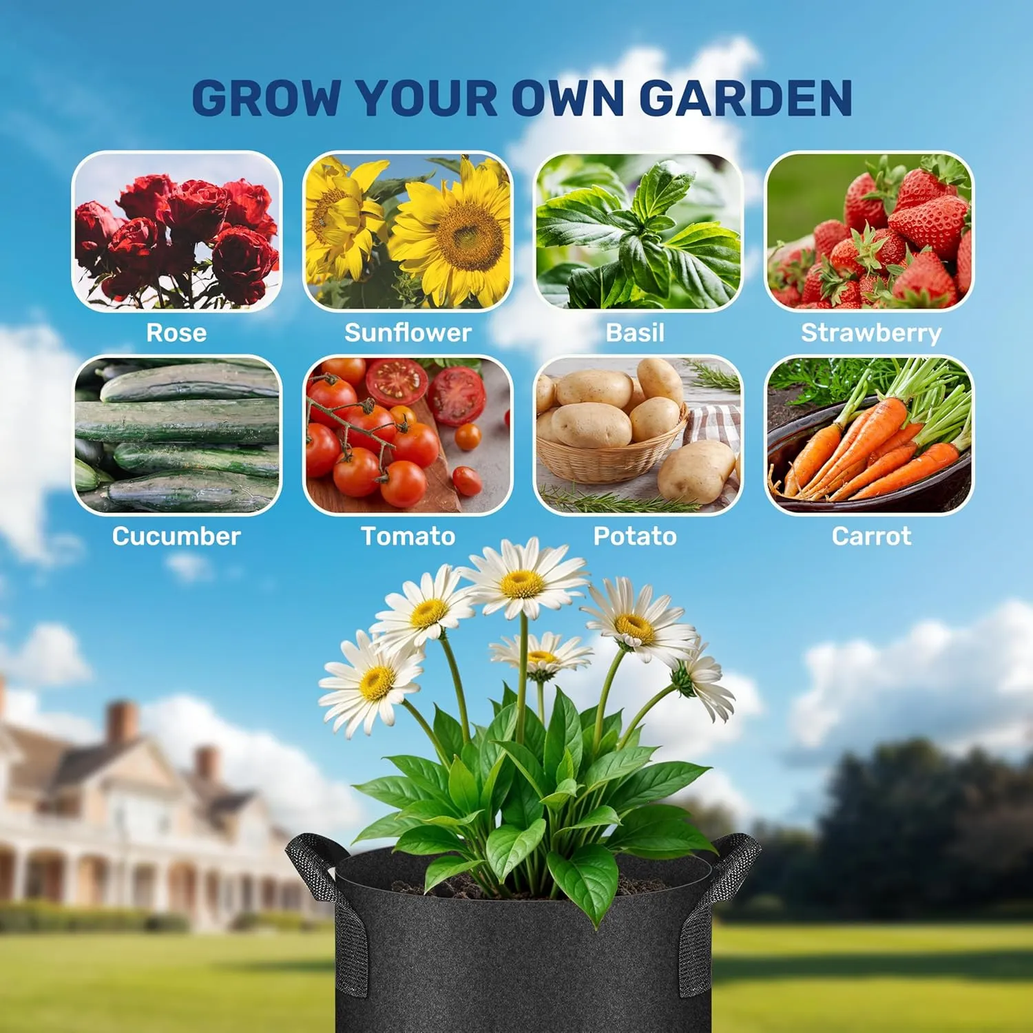 YSSOA Grow Bags 12 Pack 10 Gallon 300G Reusable Breathable Gardening Pots with Handles Non-Woven Fabric Plant Bags, Heavy Duty Planting Bags for Grow Tent Hydroponic & Outdoor Vegetables Tomatoes