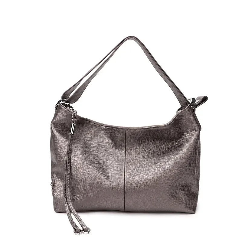 ZENCY Hot Stylish 100% Genuine Cow Leather Women Handbag Extendable Handle Strap Cowhide Ladies Tote Shoulder Bags Purse Satchel