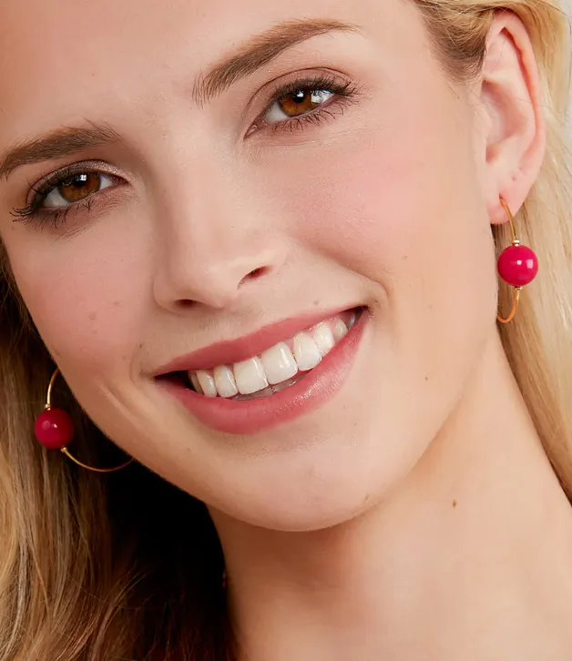 Zenzii Resin Bead Open Hoop Earring