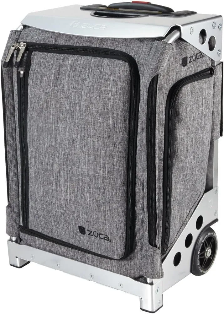 ZUCA Navigator 20-inch Suitcase Carry-On Luggage: Airline Approved, Built-In Seat & Ultimate Organization – Smooth Suitcases Wheels for Effortless Travel - Heather Gray Bag, Silver Frame