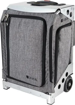 ZUCA Navigator 20-inch Suitcase Carry-On Luggage: Airline Approved, Built-In Seat & Ultimate Organization – Smooth Suitcases Wheels for Effortless Travel - Heather Gray Bag, Silver Frame