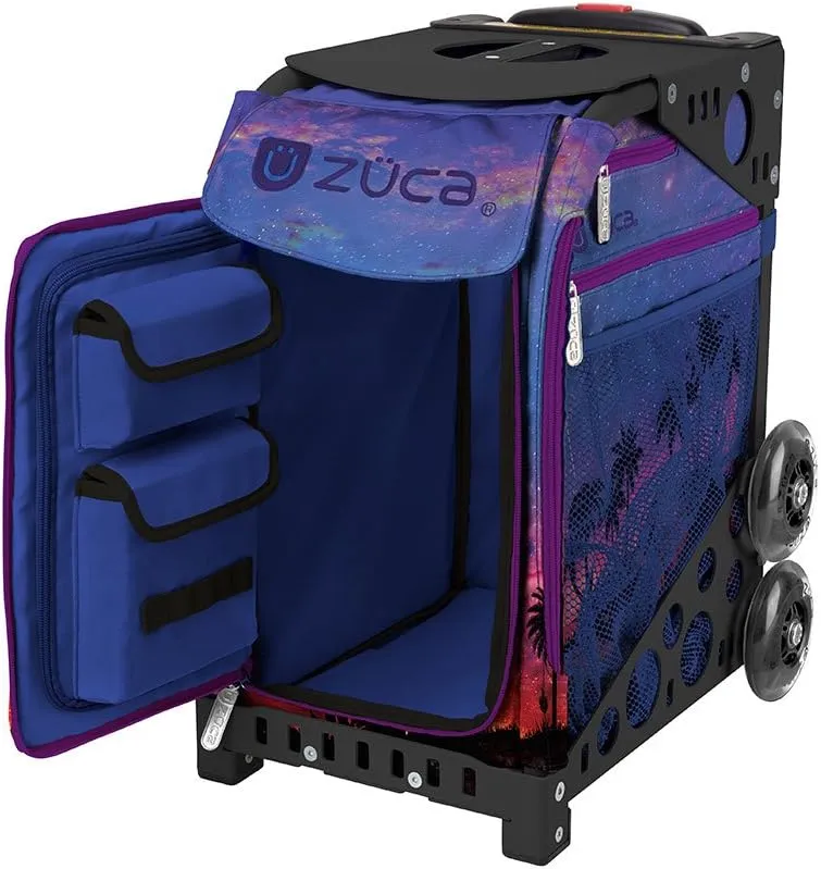 Zuca "Island Life" Sport Insert Bag, Black Frame with Flashing Wheels